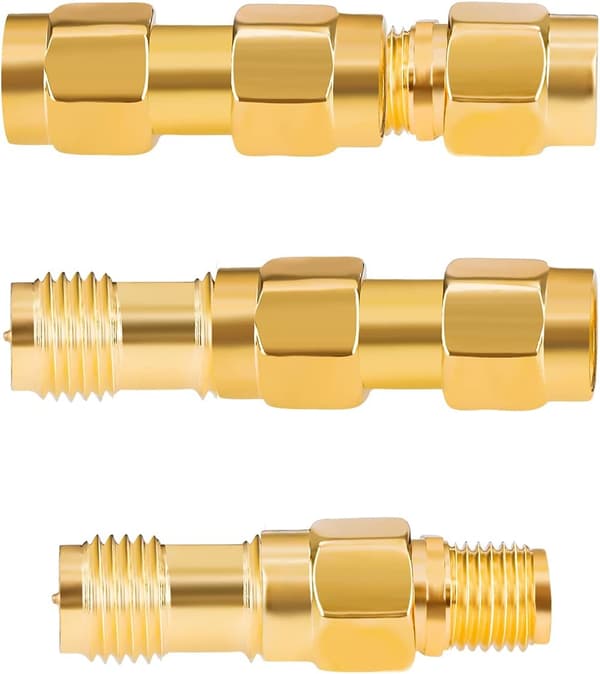 Adapterkit 6 st hane/hona koaxialförlängningskontakt