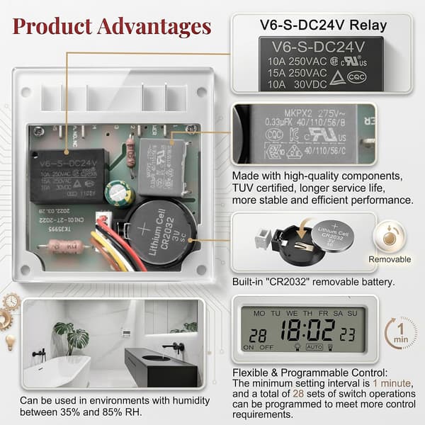 Digitalt timerrelä, styrström AC/DC 12V
