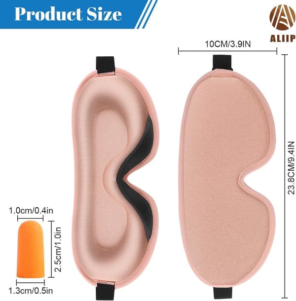 3D-formad sovmask med öronproppar, mörkläggande ögonmask, 1 st, rosa