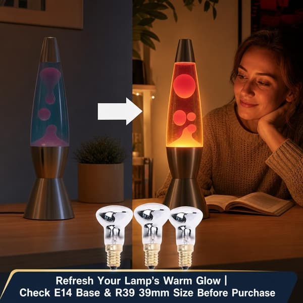 3-pack R39 E14 lavalampor, 30W dimbara reflektorlampor, 230V SES-sockel