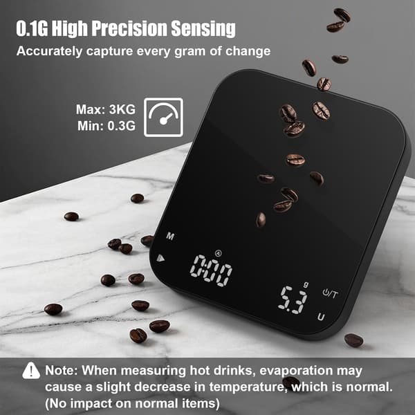 Uppladdningsbar minikaffevåg med timer, Diyife 0,1g/3KG hög precision