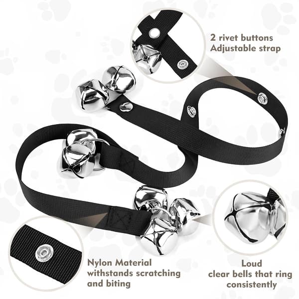 2-pack dörrklockor för hund, justerbar längd hundträningsklocka