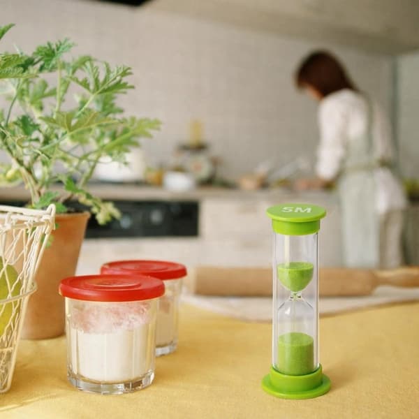 5-minuters timglas, tidshanteringstimer i plast