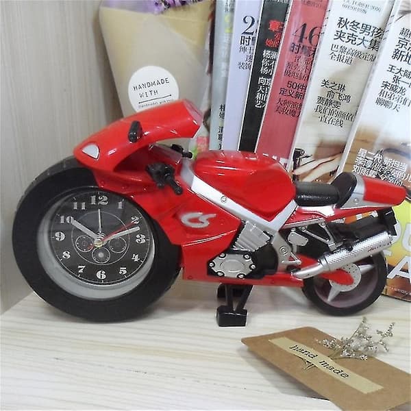 Cs013 Mini Simuleringsmotorcykel Väckarklocka Red