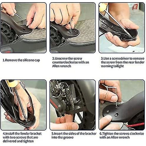 Scooter Bakre Stänkskärm, Kompatibel Med Xiaomi M365 / M365 Pro / 1s / Pro 2 / Essential, Stöd Stänkskydd