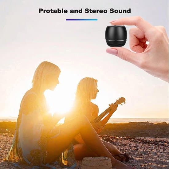 Bærbar Bluetooth-højttaler - Mini bærbar højttaler - 6 timers spilletid - Stereoparring - Bluetooth 5.0 - 3cm*4cm - Sort
