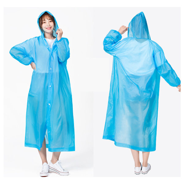 8-pack Regnponcho, Regnjacka Män, Kvinnor, Vattentät EVA-Regn, Cape Regnjacka Transparent Transparent