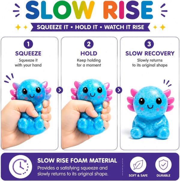 8 st Squishy Fun Box Set, Långsamt Resande Kläm Fidget Samling, Mjuka Stresslindrande Squishies för Vuxna, Skrivbordstillbehör, Avkopplande Samlarpresent A