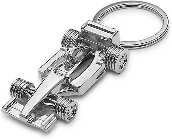 3D Miniatyr Racing Modell Solid Car Nyckelhänge En Perfekt Present Till Män Och Kvinnor, silver