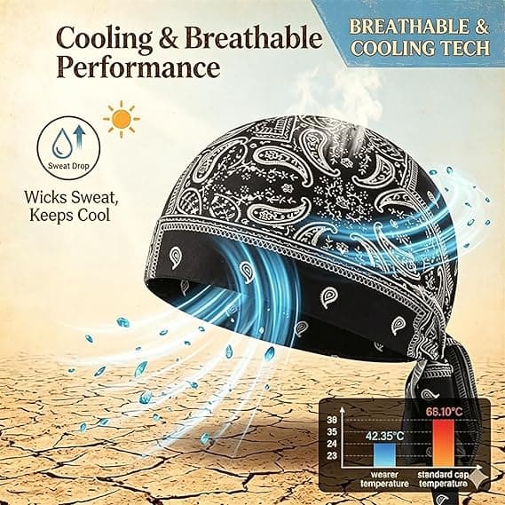 4-pack Paisley Kylande Huvudduk Mössa Set Bandana Beanie, Andningsbar, Justerbara Remmar Digitaltryck Elastisk Cykelmössa Hjälmfoder