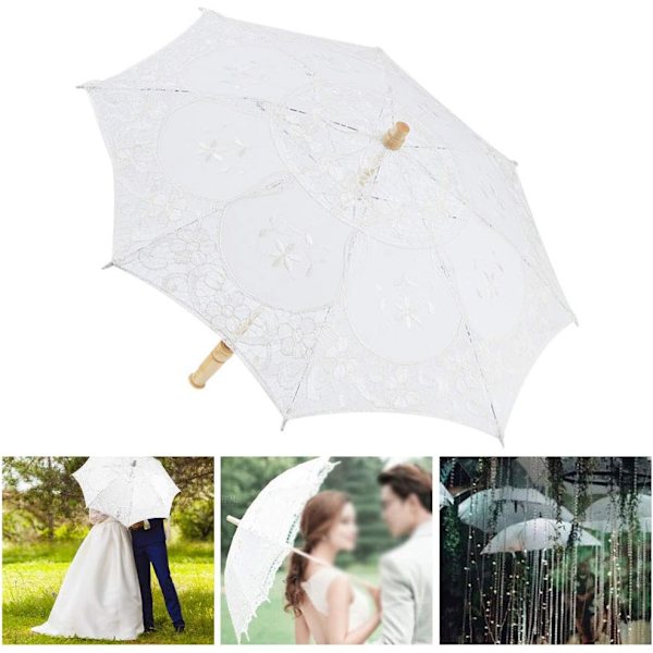 Bröllopsparaply, Mini Spets Paraply Bröllop Brud Parasol Paraply