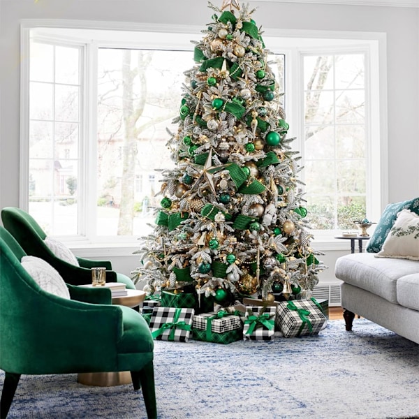 1,2 tums Mini Julgranskuledekorationer Hängande Ornament Heminredning Familjepresenter Specialpris Green