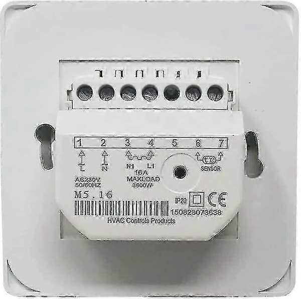 16A 220V Manuell Termostat for Gulvvarme med Gulvsensorprobe