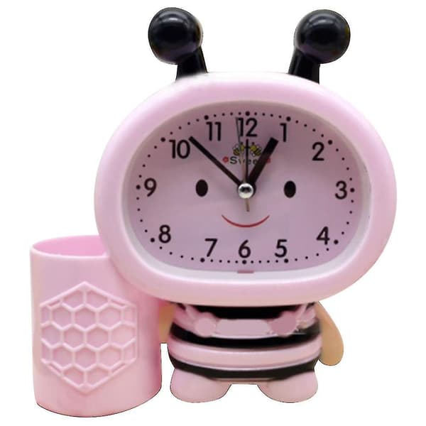 Pen Holder Alarm Clock Elektronik Klocka Barn Present Klocka Rosa