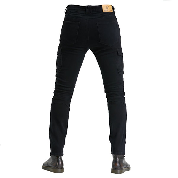 Motorcykelbyxor, Moto Jeans för män, skyddsutrustning för körning Black 4XL