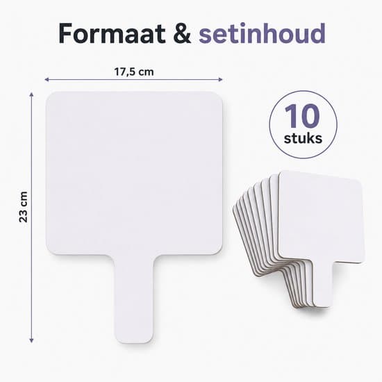 Mini Whiteboards - 10-pak - Dobbeltsidet - Til klasseværelset