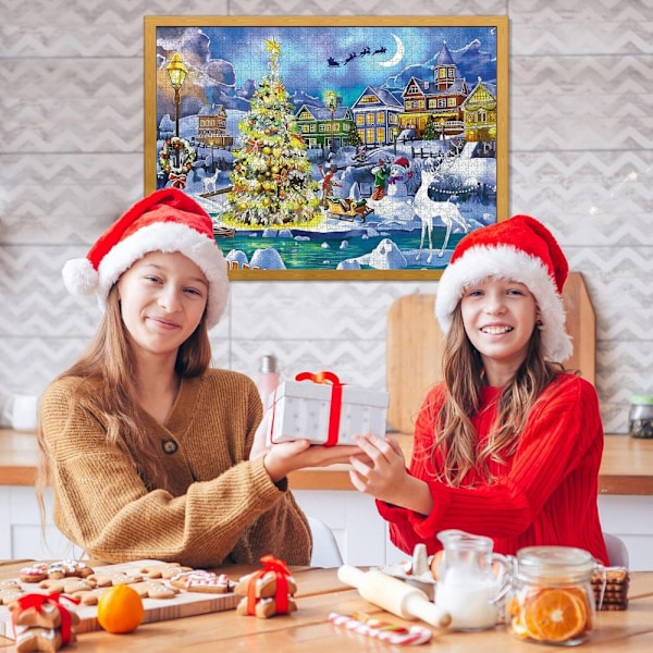 Adventskalender 2025 Pussel 1008 Bitar Pussel 24 Dagar Julnedräkningskalendrar för Barn Vuxna C