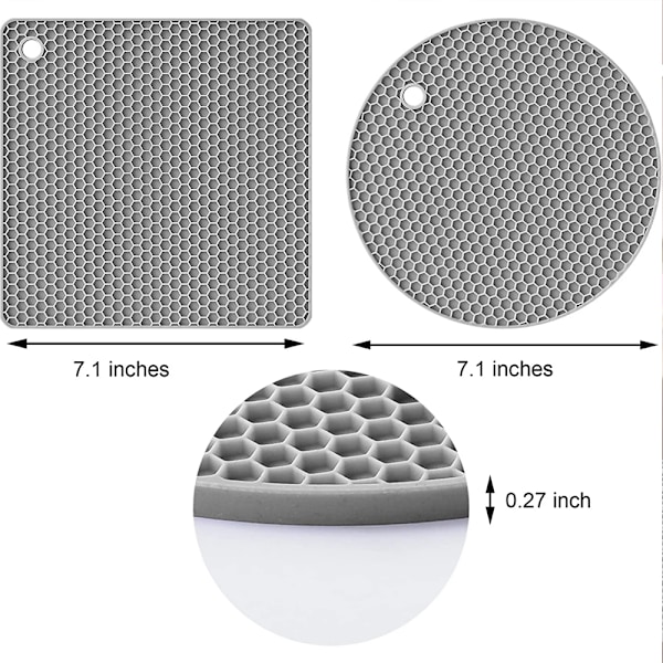 Silikon Grytlapp, Halkfri Grytunderlägg Värmebeständig Köksunderlägg, Multifunktionell Grytlapp Burköppnare Skedhållare (4-PACK)