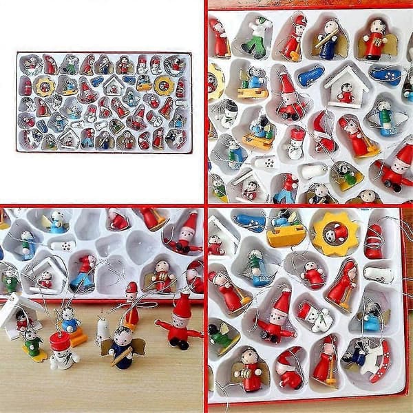 Juldekoration 24 st Mini Resin Julgransprydnader - Miniatyr Julgransprydnad - Micro L