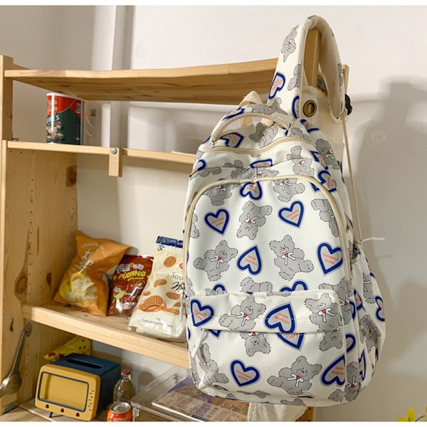 Ryggsäck med söta tillbehör Reseryggsäckar Lätta väskor Casual Daypack Vattentät väska Dam