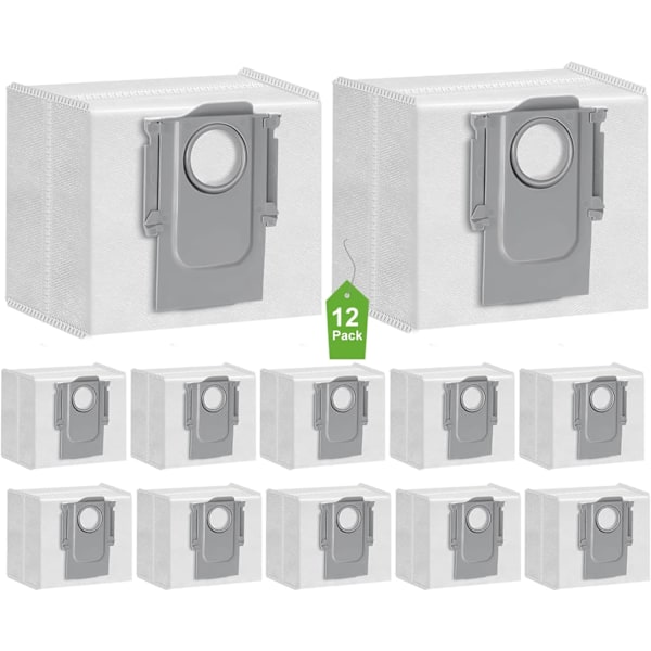 Dammsugarpåse Ersättning för Roborock S8+/ S8 Pro/ S7 MaxV Ultra/ S7 Pro/ Q7+/ Q7 Max+/ Q8 Max+/ Q5 Pro+/ Q5+ 12 Pack