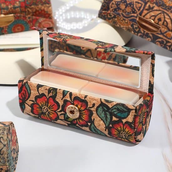 6-delt læbestiftorganizersæt – med spejl – Læbepomadeorganizer – Mål 8x3 cm