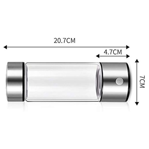 Vattenflaska för Vätevatten, Portabel Väteberikare Vattenmaskin USB Uppladdningsbar Vätevattenglas 420ml Red