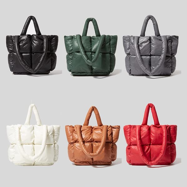 Fashion Stor Tyg Vadderade Handväskor Designer Quiltade Dam Axelväskor Lyx Nylon Dun Bomull Crossbody Väska Vinterväska Cube