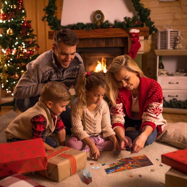 Adventskalender 2025 Pussel 1008 Bitar Pussel 24 Dagar Julnedräkningskalendrar för Barn Vuxna B