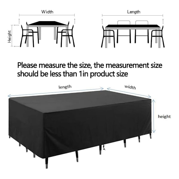 Möbelöverdrag för uteplats, Vattentätt överdrag för utemöbler, Överdrag för soffor på balkong och gräsmatta (107 CM x107CM x 79CM)