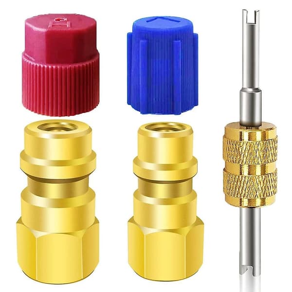 1 Set R12 till R134a A/C Fyllningsventil Port Adapter Retrofit Kit med Kopplingar