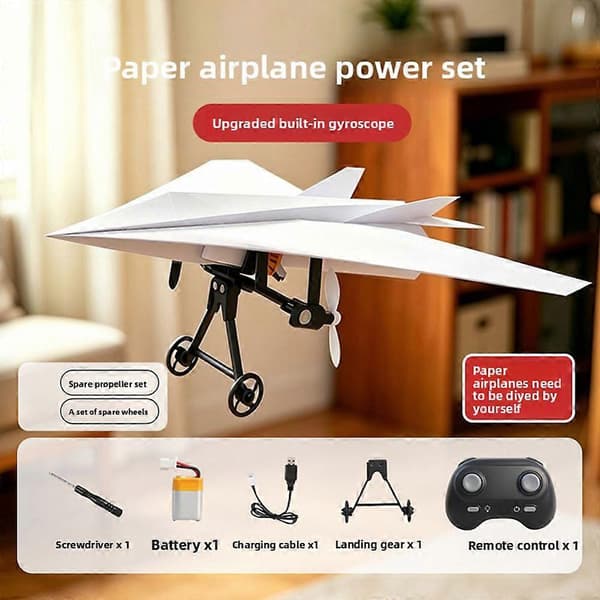 RC Pappersflygplan för barn DIY Fjärrkontroll Pappersflygplan Kit DIY Modellflygplan Uppskjutningssats