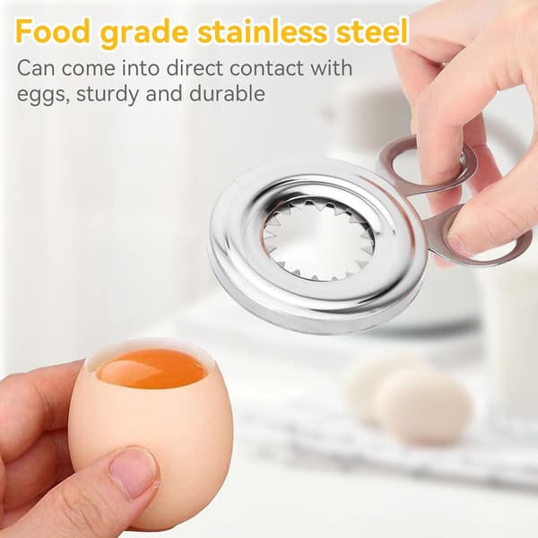 Eggåpner i rustfritt stål, eggeskallkutter, kutter, tapper, eggeskalssaks, kjøkkenfjerningsverktøy.