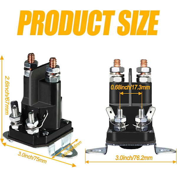 Startrelä Solenoid 117-1197,784-1221-020 för EXMARK Lawn Boy 1-513075 104-3189 212655 Toro Gräsklippare 104-3189