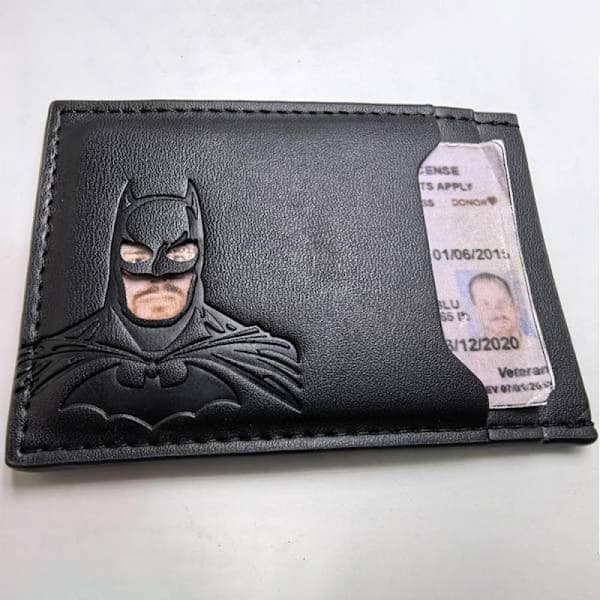 Läder Batman Plånbok Kortfodral - Superhjältemask Design