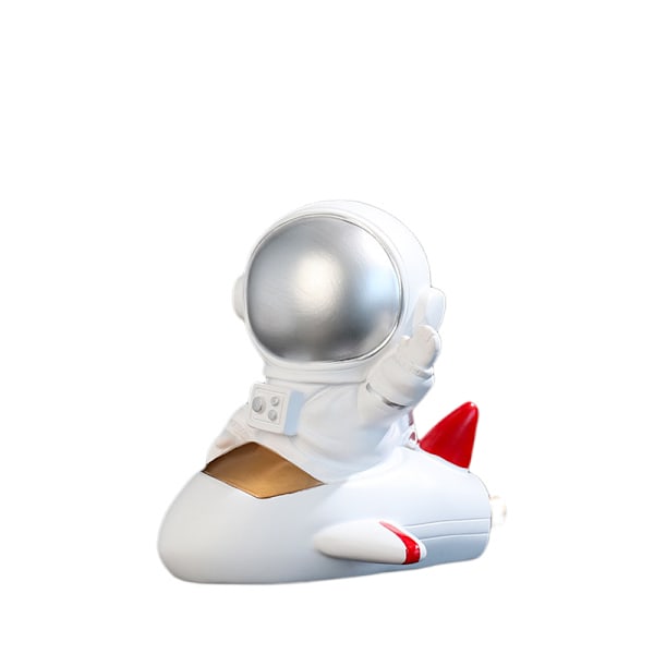 Wekity Astronaut Spargris Nattlampa Kreativ Rymdman Hartsstaty Barn Födelsedagspresent, Sovrum Vardagsrum Skrivbordsdekoration, silver