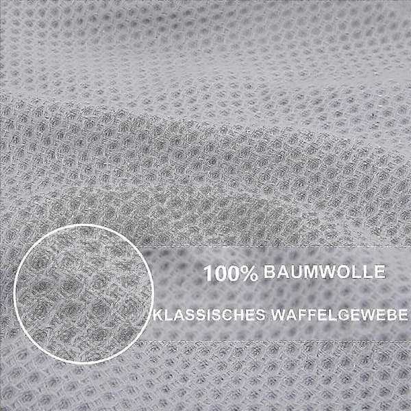6-pack 100% bomulls frotté kökshanddukar med hängögla för diskrengöring Light gray 34*73cm
