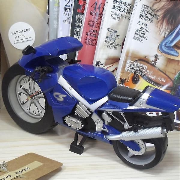 Cs013 Mini Simuleringsmotorcykel Väckarklocka Blue