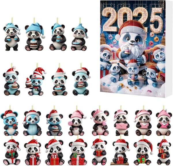 Julkalender 2025 (24 dagar) - Panda design, akrylmaterial