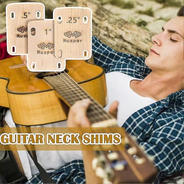 st Elgitarr Hals Shims Lönnplatta .25/.5/1 Graders Ersättning