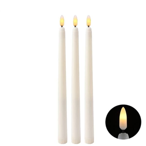 6 stk. Lange LED-lys Flammeløse Lys BEIGE - Perfekt Beige