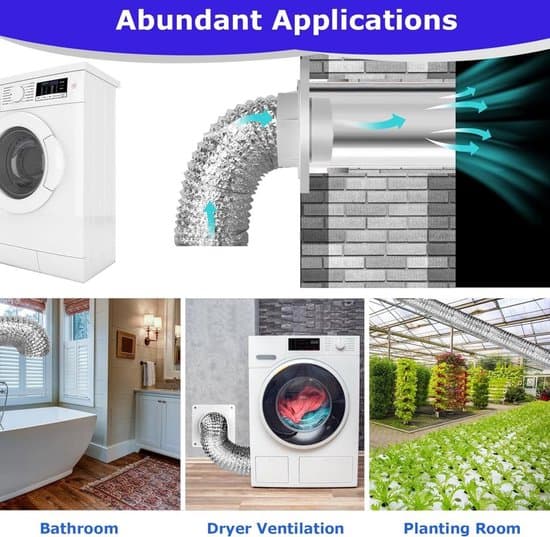 Bærbar airconditionforsegling - Luftudstødningssæt - Kanalforbindelse - Inkluderer stik og fittings - Velegnet til tørretumblere og luft - 150 cm lang