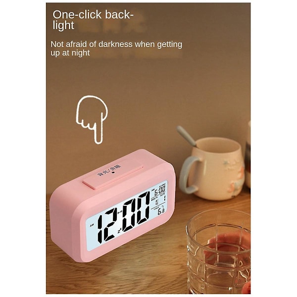 Led Digital Väckarklocka Snooze Elektronisk Väckarklocka Temperatur Fuktighet Display Skrivbordsklockor H