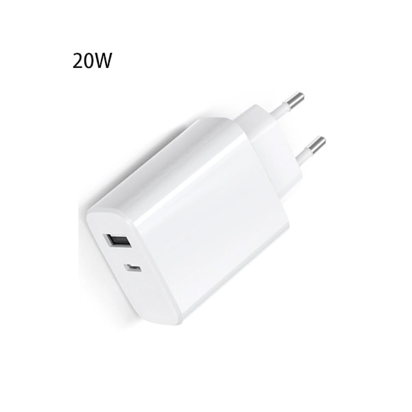 2-pack snabbladdningsadapter, 20 W dubbelport USB-C snabbladdare PD 3.0 kontaktadapter kompatibel med iPhone 15 14 13 12 11 X Pro Max
