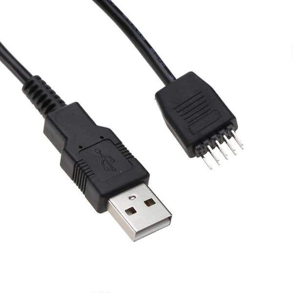 USB Header till USB Typ A Moderkortsadapterkabel, 9-Pin Hane till Typ A Hane Moderkortskabel Adapteromvandlare