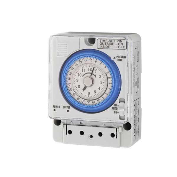 Timer - Mekanisk tidskontroll, exakt timer för hem, kök och kontor (Vit) 12V