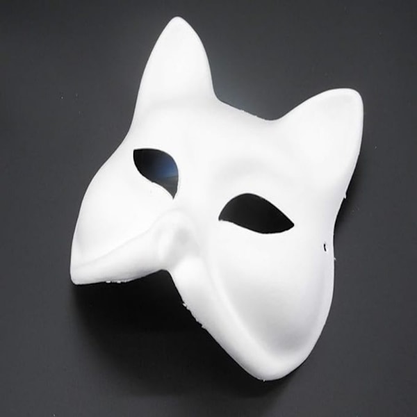 20 st Kattmasker Therianmasker gjorda av vitt papper för DIY-målning Cat mask