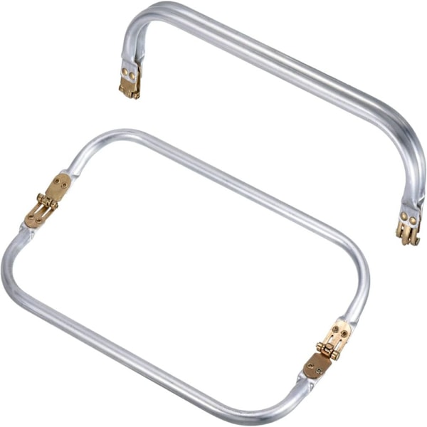 Metall Plånboksram 2 st, 7,8\" Rektangulär Låsram Kiss Lock Spänne Väskram Hårdvara Ersättningar för DIY Plånbokshandtag Väskmakning Sömnad Hantverk Matta 20x9cm