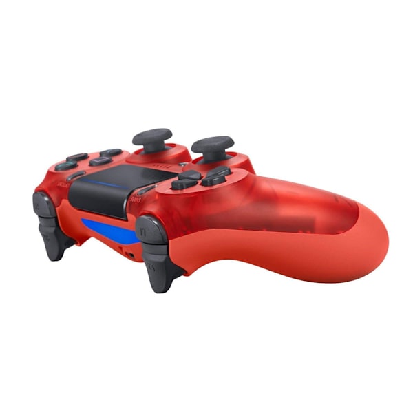 Trådlös handkontroll Dubbel vibrations spel joystick handkontroll för Ps4 handkontroll/Slim/Pro, kompatibel med PS4-konsol Transparent Red