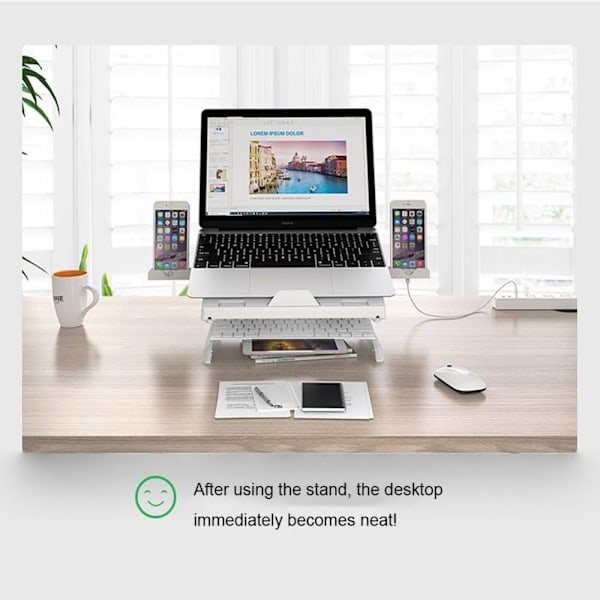 Portabelt fotstöd i aluminium, datorställ för Macbook, Laptop black